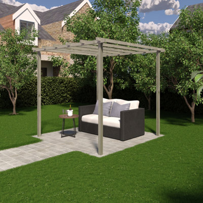 Ivy Pergola Kit 8x8ft with notched posts and rafters