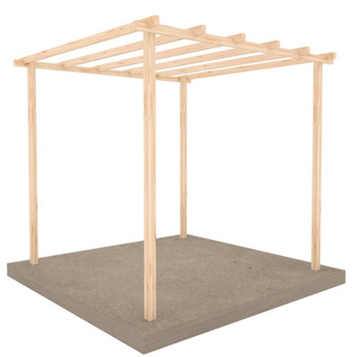 Ivy Pergola Kit 8x8ft with notched posts and rafters