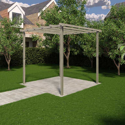 Ivy Pergola Kit 8x8ft with notched posts and rafters