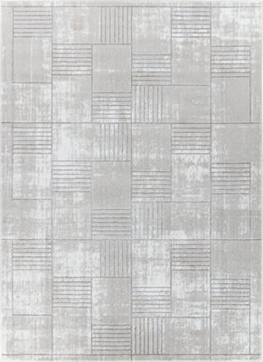 IVY Scandi Modern Grey/White Area Rug 120 x 170 cm