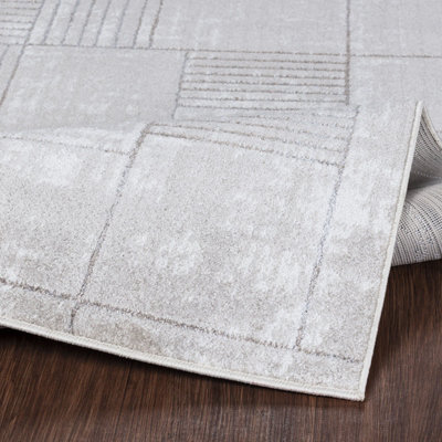 IVY Scandi Modern Grey/White Area Rug 120 x 170 cm