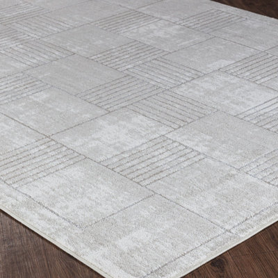 IVY Scandi Modern Grey/White Area Rug 120 x 170 cm