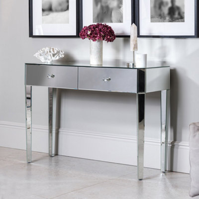 Ivy Silver Mirrored Dressing Table/Console Table | DIY at B&Q