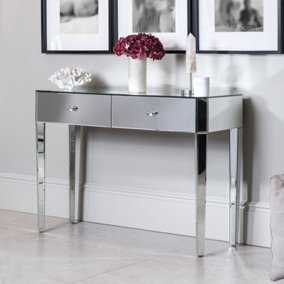 Ivy Silver Mirrored Dressing Table/Console Table