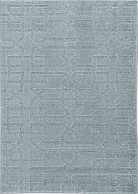 Ivy Washable Cubed Trellis Design Anti Slip Doormats Silver 40x60 cm