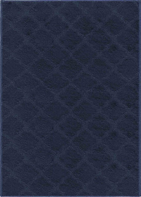 Ivy Washable Trellis Design Anti Slip Doormats Navy 60x220 cm