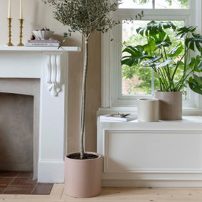 Ivyline Indoor-Valetta Caramel Terrazzo Planter Set of 3 Premium Glaze