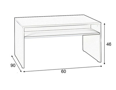 Iwa 05 Coffee Table in White Matt & Golden Oak - Chic Table with Underneath Shelf - W900mm x H455mm x D600mm