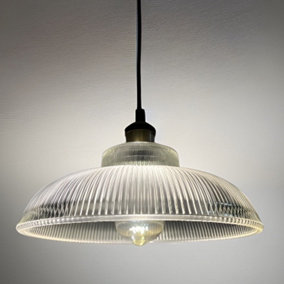 JACINTA - CGC Clear Glass Ribbed Lampshade