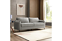 Jack 3 Seater Sofa With Metal Legs, Light Grey Boucle Fabric