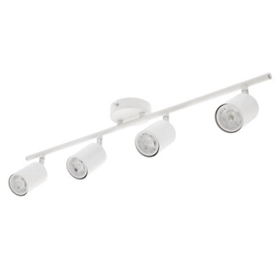 JACK - CGC White Four Head GU10 Ceiling Spot Bar Light | DIY at B&Q