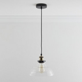 Jack One Light Hanging Clear Glass Ceiling Pendant with Filament Bulb