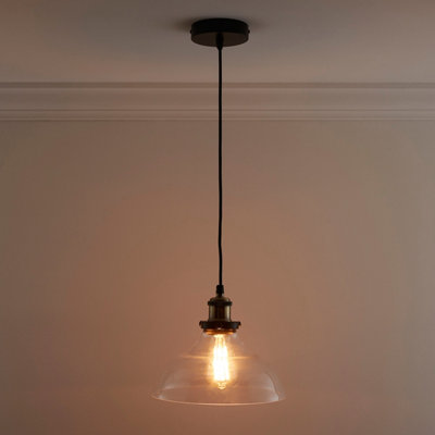 Jack One Light Hanging Clear Glass Ceiling Pendant with Filament Bulb