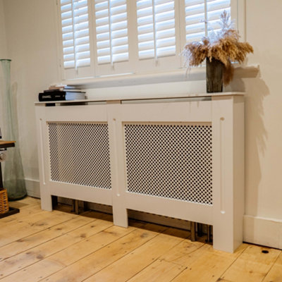 Jack Stonehouse White Painted Lattice Radiator Cover - Large | DIY at Bu0026Q