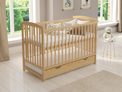 Jacob cot bed 120x60cm with drawer & Aloe Vera mattress