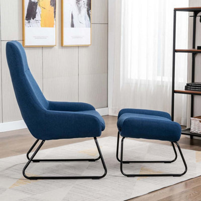 Accent chair with online footstool