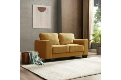 Jada 2 Seater Sofa, Mustard Boucle Fabric | DIY at B&Q