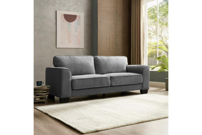 Jada 3 Seater Sofa, Dark Grey Boucle Fabric