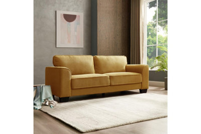 Jada 3 Seater Sofa, Mustard Boucle Fabric