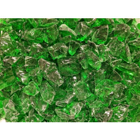 Jade Green Tumbled Glass Chippings 10-20mm - 10 Large 5kg Bags (50kg)