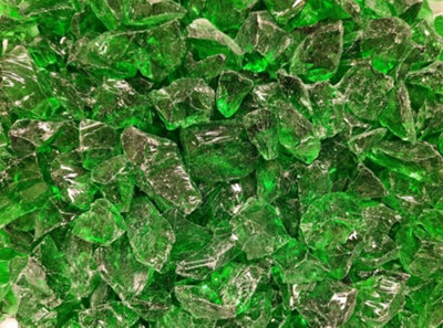 Jade Green Tumbled Glass Chippings 10-20mm - 20 Poly Bags (500kg)