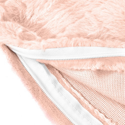 Jade Pink Extra-large Bedding Set with Rabbit Fur-like Plush Fabric ...