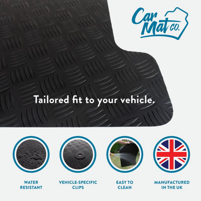 Jaguar F Pace (2016 On) Tailored Car Floor Mats – Black Trim Edge With Fixing Clips