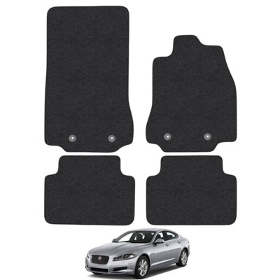 Jaguar XF 2008-2015 Car Floor Mats Carpet Tailored Fit 4pcs Set Anti-Slip Black