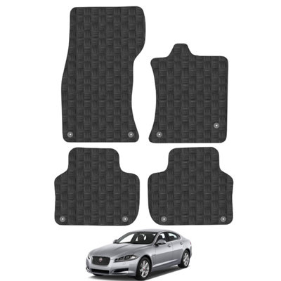 Jaguar XF 2015-Onwards Car Floor Mats Rubber Tailored Fit 4pcs Set Heavy-Duty