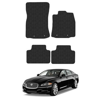 Jaguar XJ 2010-19  LWB  Tailored Fit Black Rubber Floor Set 4pcs Anti-Slip