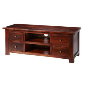 Jaipur Dark Mango TV Cabinet - Solid Mango Wood - L48 x W130 x H50 cm