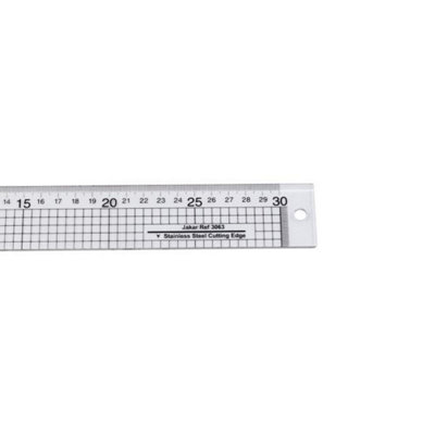 Jakar Acrylic Ruler 30cm with Stainless Steel Edge Clear Durable cm/mm ...