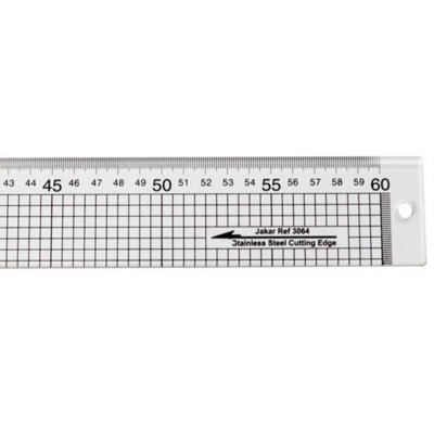 Jakar Acrylic Ruler 60cm with Stainless Steel Edge Clear Durable cm/mm ...