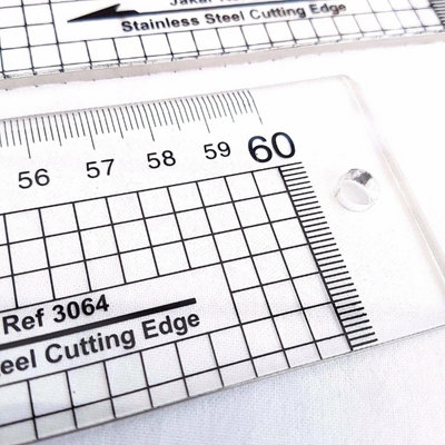 Jakar Acrylic Ruler Set 30cm 60cm 100cm with Stainless Steel Edge Clear ...