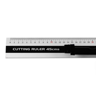 Jakar Aluminium Cutting Ruler 45cm with Black Grip Handle Precision ...