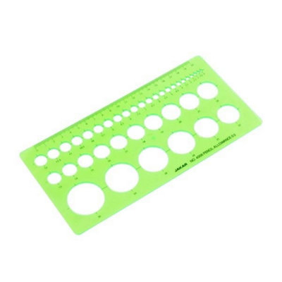Jakar Circle Template 1-36mm Transparent Green K-Gel Acrylic 39 Circles ...