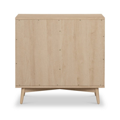 Jakob Oak 3 Drawer Grooved Chest Fully Assembled - By Roseland