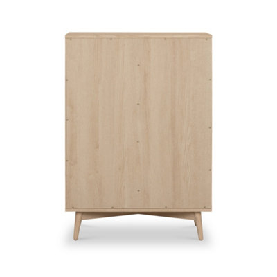 Jakob Oak 4 Drawer Grooved Chest of Drawers - By Roseland Furniture