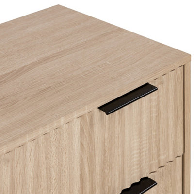 Jakob Oak 4 Drawer Grooved Chest of Drawers - By Roseland Furniture