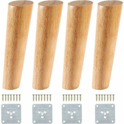 Rubberwood Oak Beech Square Furniture Wood Legs Set of Modern Sofa Replacement P