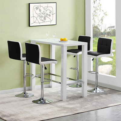 Jam High Gloss Bar Table Rectangular Glass Top In Grey