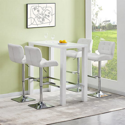 Jam High Gloss Bar Table Rectangular Glass Top In Grey