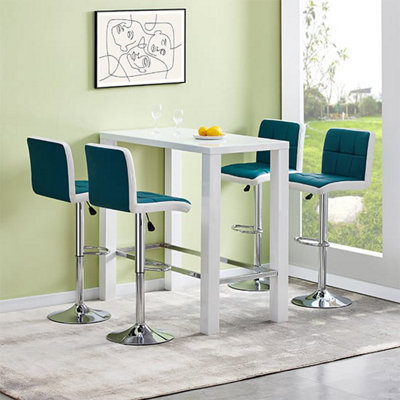 Jam High Gloss Bar Table Rectangular Glass Top In Grey