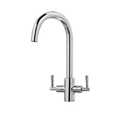 Jamaica Twin Lever Kitchen Sink Mixer Tap | DIY at B&Q
