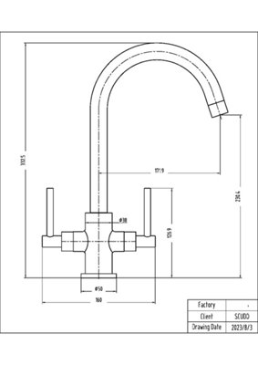 Jamaica Twin Lever Kitchen Sink Mixer Tap