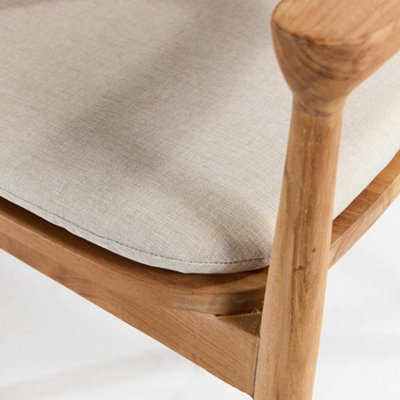 Jambi Dining Chair Natural Fabric Padded Cushioned Seat Pad Boho