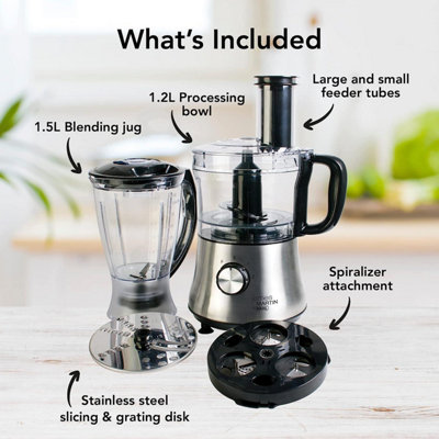 James Martin ZX971 Stainless Steel Food Processor & Spiralizer
