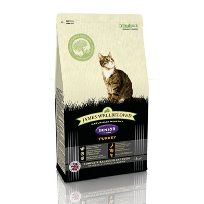 James Wellbeloved Adult Cat Food Dry Senior Turkey Rice 1.5kg DIY at B Q