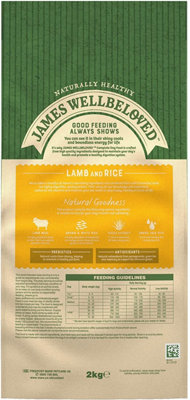 James Wellbeloved Adult Dog Food Maintenance Lamb & Rice Kibble 2kg
