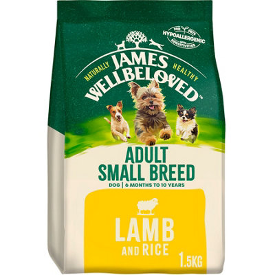 James Wellbeloved Adult Dog Food Small Breed Lamb & Rice Kibble 1.5kg